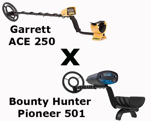 Comparativo Bounty Hunter Pioneer 501 X Garrett ACE 250